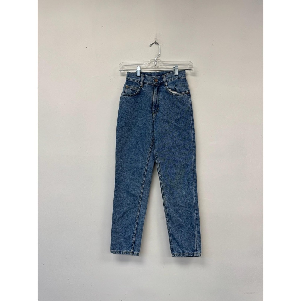 Vintage Lee Jeans Girls 12 Slim Blue Basics Regular Fit Tapered Leg Denim 90s